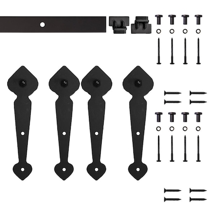 Quiet Glide Soft Close 60" Black Spade Mini Double Barn Door Hardware NT.1310.10.08-60-2-SC